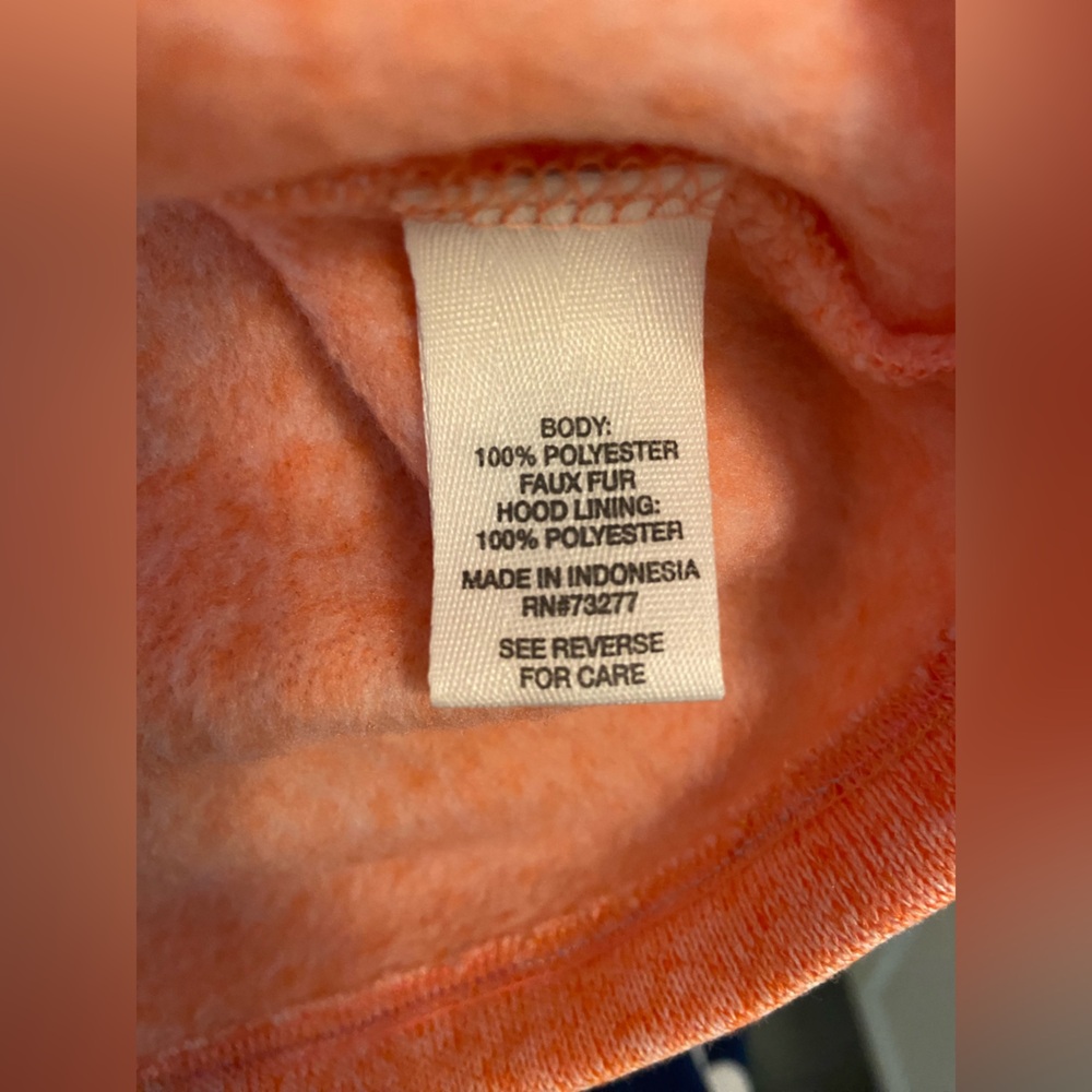 Girls Mudd Pullover Hoodie-Sherpa lined hood-Peach Sorbet-Girls Size L (12)-NWT! - Picture 3 of 5
